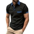 thumbnail image 1 of Mens Polo Shirts Spring Summer Breathable Short Sleeve Solid Color Button Lapel Pocket Bottoming Men'S Clothing, 1 of 5
