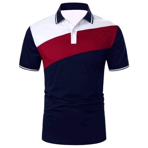 Mens Polo Shirts Summer Color Button Up Casual Wear Golf Shirts