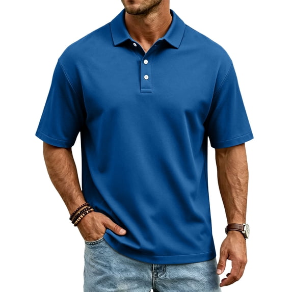 Mens Polo Shirts Summer Golf Beach Short Sleeve Collared Quick Dry Lightweight Regular Fit Shirt, 3XL