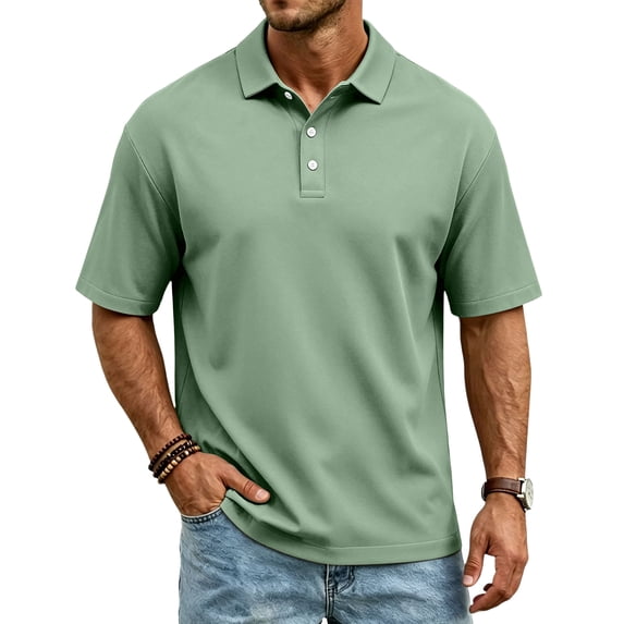 Mens Polo Shirts Summer Golf Beach Short Sleeve Collared Quick Dry Lightweight Regular Fit Shirt, XL