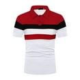 thumbnail image 1 of Mens Polo Shirts Summer Short Sleeved Trendy And Fashionable Color Blocking Collar Outwear, 1 of 2
