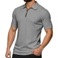 thumbnail image 1 of Mens Polo Shirts Summer Zipper Collared Short Sleeve Tops Comfortable Stretch Sport Moisture Wicking Mens Shirts, 1 of 9