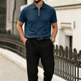 thumbnail image 1 of Mens Polo Shirts Textured Short Sleeve Casual Collared Shirt Moisture Wicking Quick Dry, 1 of 6