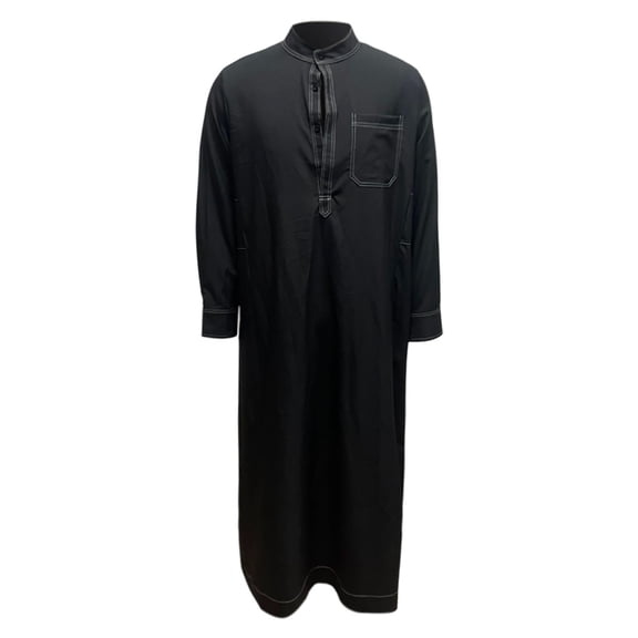 Mens Polo Shirts Tops Long Sleeved Embroidered Robe Mens Knit Polo,Black,2XL