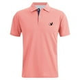 thumbnail image 1 of Mens Polo Shirts Work Business Slim Fit Short Sleeve Golf Casual Tops Button Up Collared Performance Moisture Wicking Dress Shirts for Men Light Pink XXXXL, 1 of 5