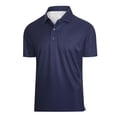 thumbnail image 1 of Mens Polo Short Sleeve Print Moisture Wicking Button Collared Top Classic Comfort Golf Shirts Navy XXXXL, 1 of 2