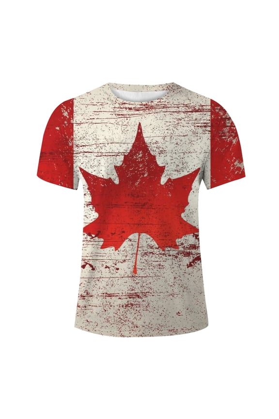 Mens Polo T-Shirt Canada Patriotic Canadian Flag Mens Activities Shirt,Red,L