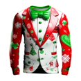 thumbnail image 1 of Mens Polo T-Shirt Christmas Funny Long Sleeve Fashion Leisure Digital 3D Printing Mens Button Down Shirt,Red,2XL, 1 of 2