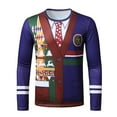 thumbnail image 1 of Mens Polo T-Shirt Christmas Funny Long Sleeve Fashion Leisure Digital 3D Printing Mens Summer Clothing,Wine,M, 1 of 3