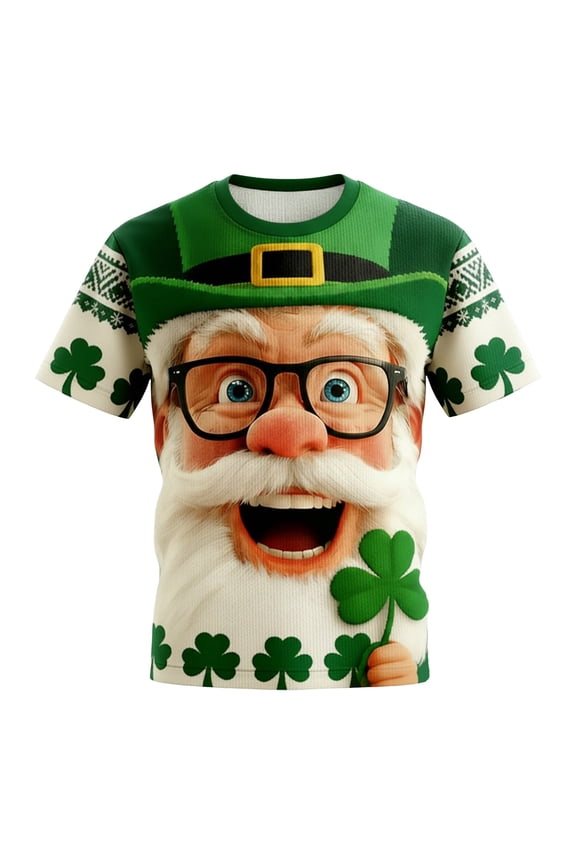 Mens Polo T-Shirt Graphic Print Short Sleeve Comfort Crew Neck Mens formal Shirts,Green,XL