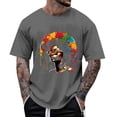 thumbnail image 1 of Mens Polo T-Shirt Graphic Print Short Sleeve Crew Neck Soft Mens Spring Shirt,Grey,2XL, 1 of 4