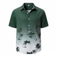 thumbnail image 1 of Mens Polo T-Shirt Short Sleeve Tropical Button Down Beach Mens Knit Tops,Army Green,L, 1 of 4