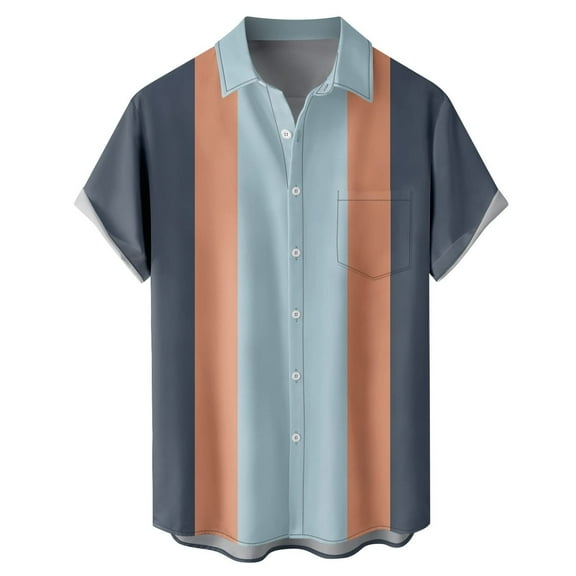 Mens Polo T-Shirt Stylish Comfortable Loose Fit Button Decoration Mens Summer Clothing,Blue,5XL