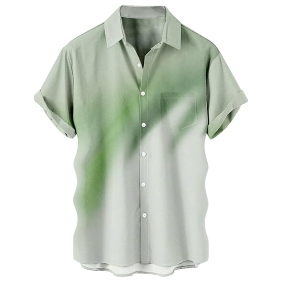 Mens Polo T-Shirt Stylish Printed Classic Fit Long Sleeve Button Down Mens Holiday Clothes,Mint Green,2XL