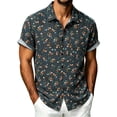 thumbnail image 1 of Mens Polo T-Shirt Timeless Print Style Button Down Unique Patterned Design Rugby Shirt for Men,Green,L, 1 of 4