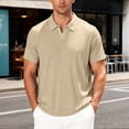 thumbnail image 1 of Mens Polo T Shirts Short Sleeve V Neck Tee Shirts Lightweight Khaki Mens Casual Shirts, 1 of 8