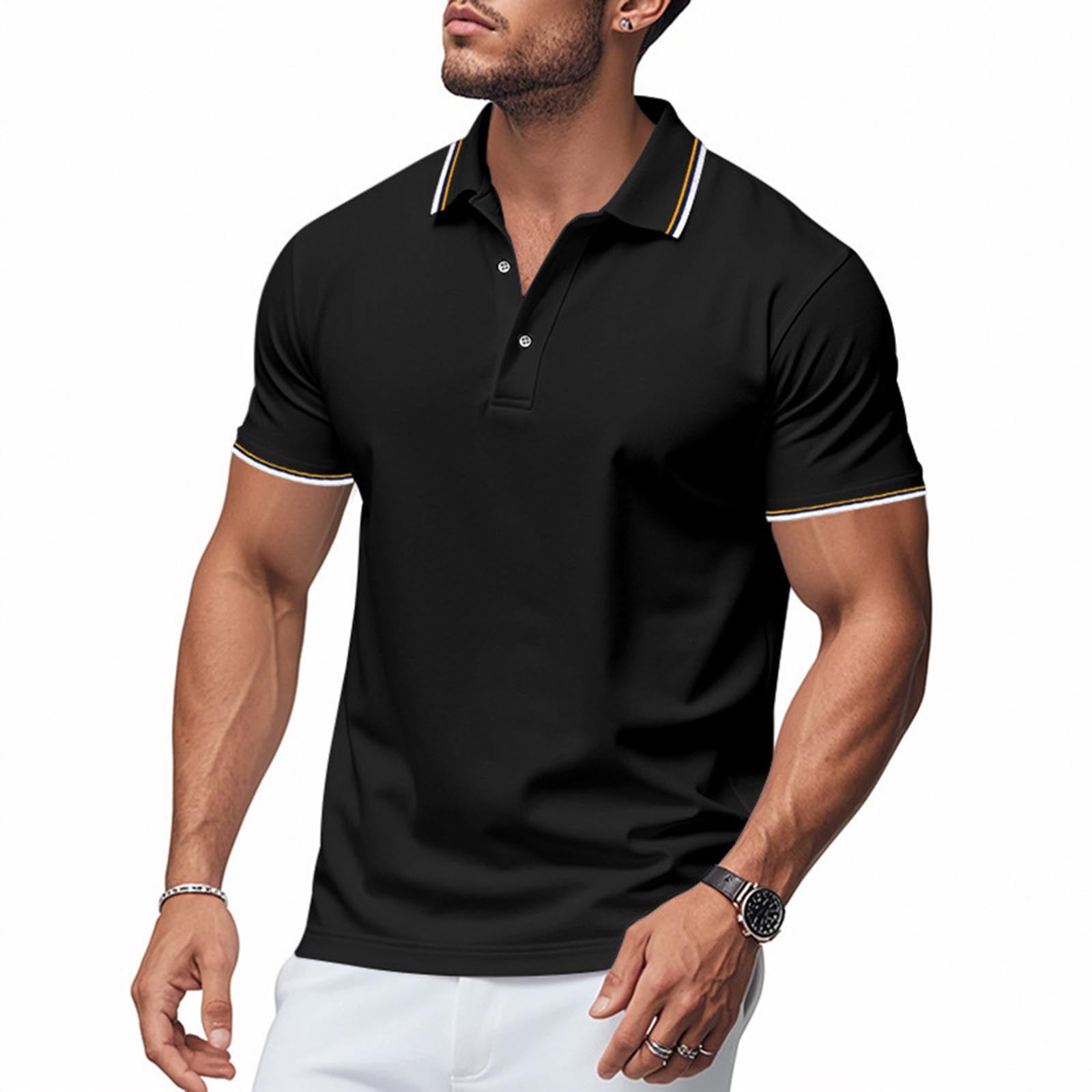 Men's Plus Size Button Detail Short Sleeve Polo main image 1