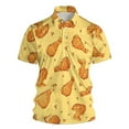 thumbnail image 1 of Mens Polos Fried Chicken Print Thin Breathable T Shirts Quick Dry Collar Short Sleeve Classic Fit Casual Tshirts for Men, 1 of 2
