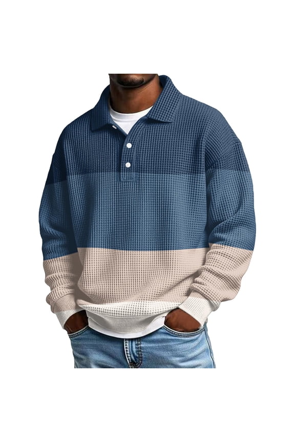 Mens Polos Shirts Kni Gradient Color Sport Mens Performance Polos,Dark Blue,M