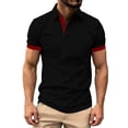 thumbnail image 1 of Mens Polos Shirts Short Sleeve , Button Up Golf Polos Shirt Contrast Color Tshirts Regular Fit Tennis T-Shirts Breathable Summer Casual Tee Tops Turn-Down Collar Pullover, 1 of 7