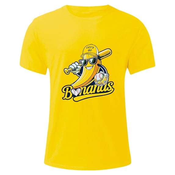 Mens Polos Tops Plus Size Game Day Baseball Fan Short Sleeve Solid Color Mens Fall Clothing,Yellow,L