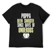 Mens Poppa Been Cool Since Days Of Underoos 90a Hip-hop Rap T-Shirt Black Small