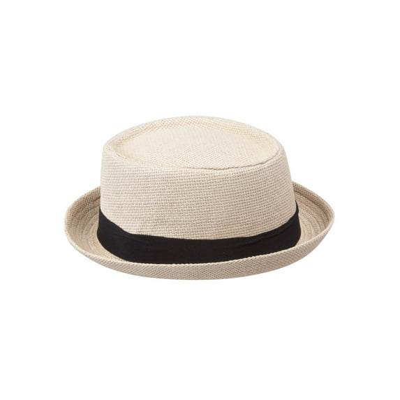 Mens Pork Pie Fedora Hat - Natural