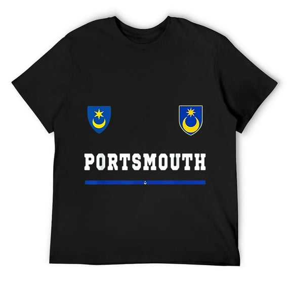 Mens Portsmouth Sports/Soccer Jersey Tee Flag Football T-Shirt Black