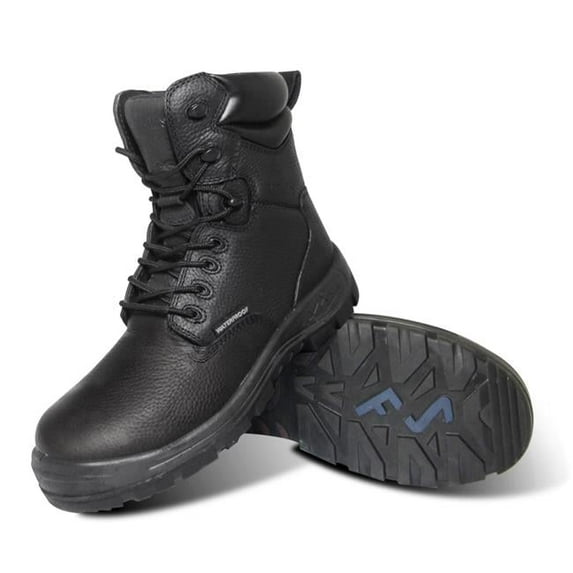 Mens Poseidon 8 in. Comp Toe Work Boot Black - Size 7.5