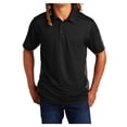 thumbnail image 1 of Mens PosiCharge Active Textured Colorblock Polyester Polo Black/ Grey Medium, 1 of 8