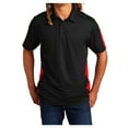 thumbnail image 1 of Mens PosiCharge Active Textured Colorblock Polyester Polo Black/ True Red X-Large, 1 of 8