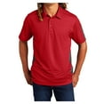 thumbnail image 1 of Mens PosiCharge Active Textured Colorblock Polyester Polo True Red/ Grey 2X-Large, 1 of 8