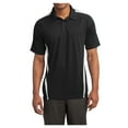 thumbnail image 1 of Mens PosiCharge Micro-Mesh Colorblock Polyester Polo Black/ White Medium, 1 of 8