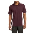 thumbnail image 1 of Mens PosiCharge Micro-Mesh Colorblock Polyester Polo Maroon/ White Large, 1 of 8
