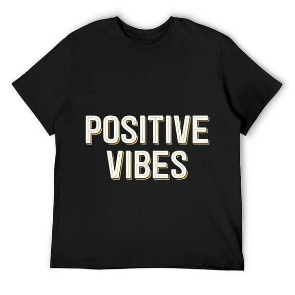 Mens Positive Vibes - Motivation & Positivity T-Shirt Black