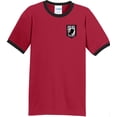 thumbnail image 1 of Mens Pow Mia POWMIA 100% Cotton Ringer Tee Shirt, 2XL Red/Black, 1 of 5