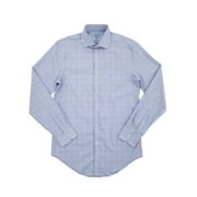 Mens Powder Blue All-Temp Flex Collar Fitted Broadcloth Dress Shirt 14-14.5 3233