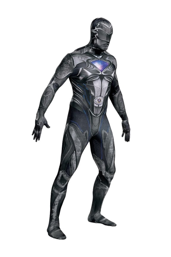 Mens Power Rangers Costume Black Ranger Suit Leotard Bodysuit