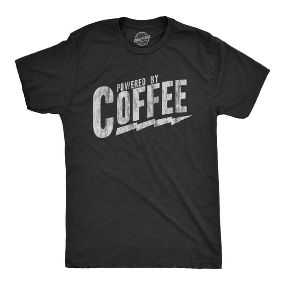 Mens Powered By Coffee T Shirt Funny Sarcastic Cool Saying Vintage Graphic Tee Graphic Tees