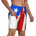 thumbnail image 1 of Mens Pr Puerto Rico-Flag 2 in 1 Quick Dry Swim Trunks with Compression Liner Beach Shorts, 1 of 6