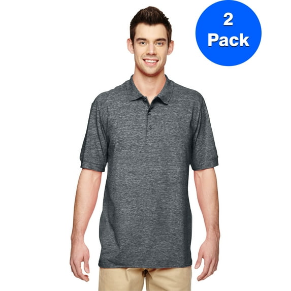 Mens Premium Cotton Double Piqué Sport Shirt 2 Pack