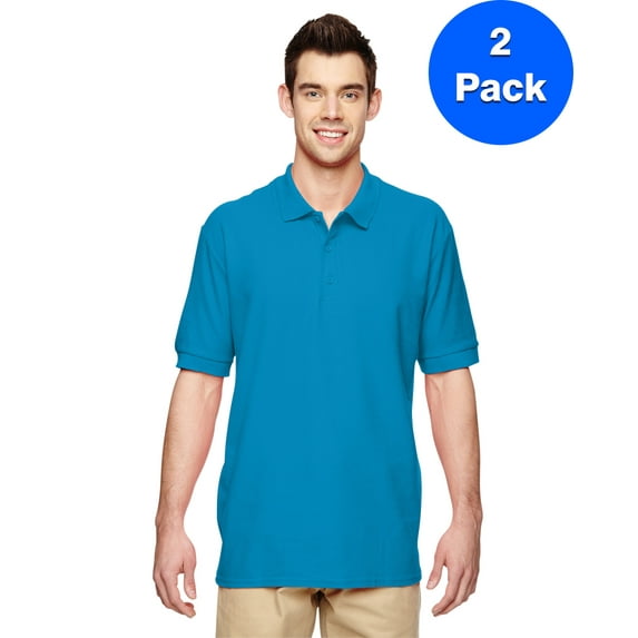 Mens Premium Cotton Double Piqué Sport Shirt 2 Pack