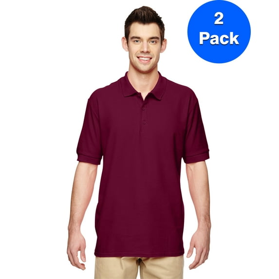 Mens Premium Cotton Double Piqué Sport Shirt 2 Pack