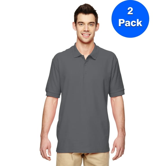 Mens Premium Cotton Double Piqué Sport Shirt 2 Pack