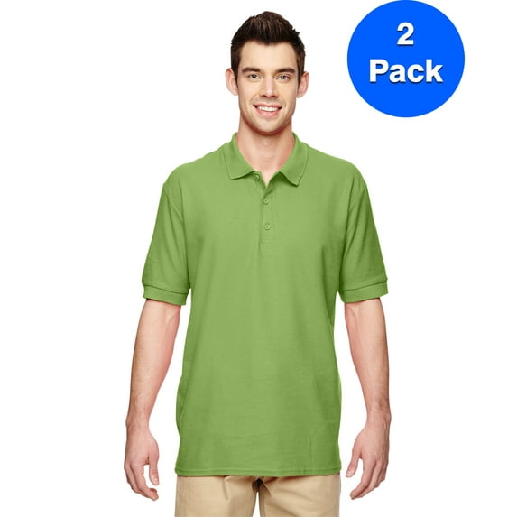 Mens Premium Cotton Double Piqué Sport Shirt 2 Pack