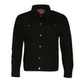 thumbnail image 1 of Mens Premium Cotton Faded Denim Jean Button Up Slim Fit Jacket Black 2XL, 1 of 3