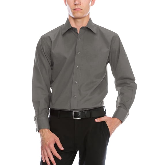 Mens Premium Dress Shirt Button Down Long Sleeve Collar Solid Casual Slim Fit