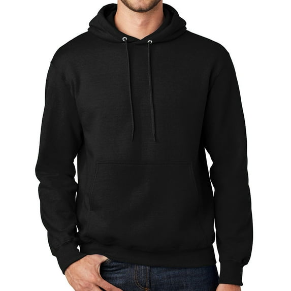 Mens Premium Hooded Hoodie Sweatshirt, 3XL Jet Black