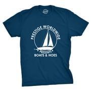 Mens Prestige Worldwide T shirt Funny Cool Boats And Hoes Graphic Humor Tee Graphic Tees