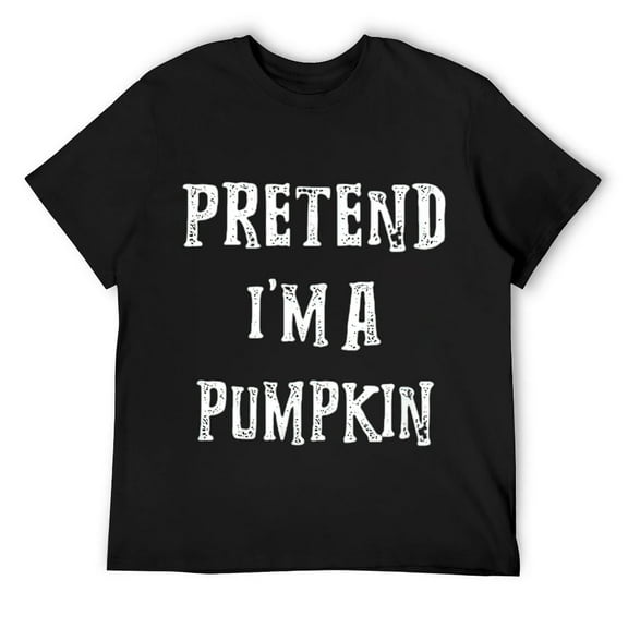 Mens Pretend I'm A Pumpkin Halloween Costume Couples Matching T-Shirt Black